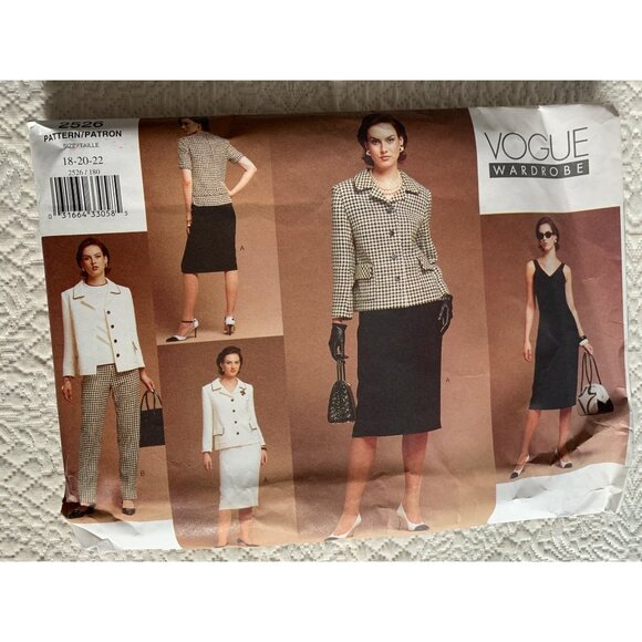 Vogue Misses Dress Jacket Top Skirt Pants Sewing Pattern 2526 Sz 18 - 22 - Uncut - Picture 1 of 9